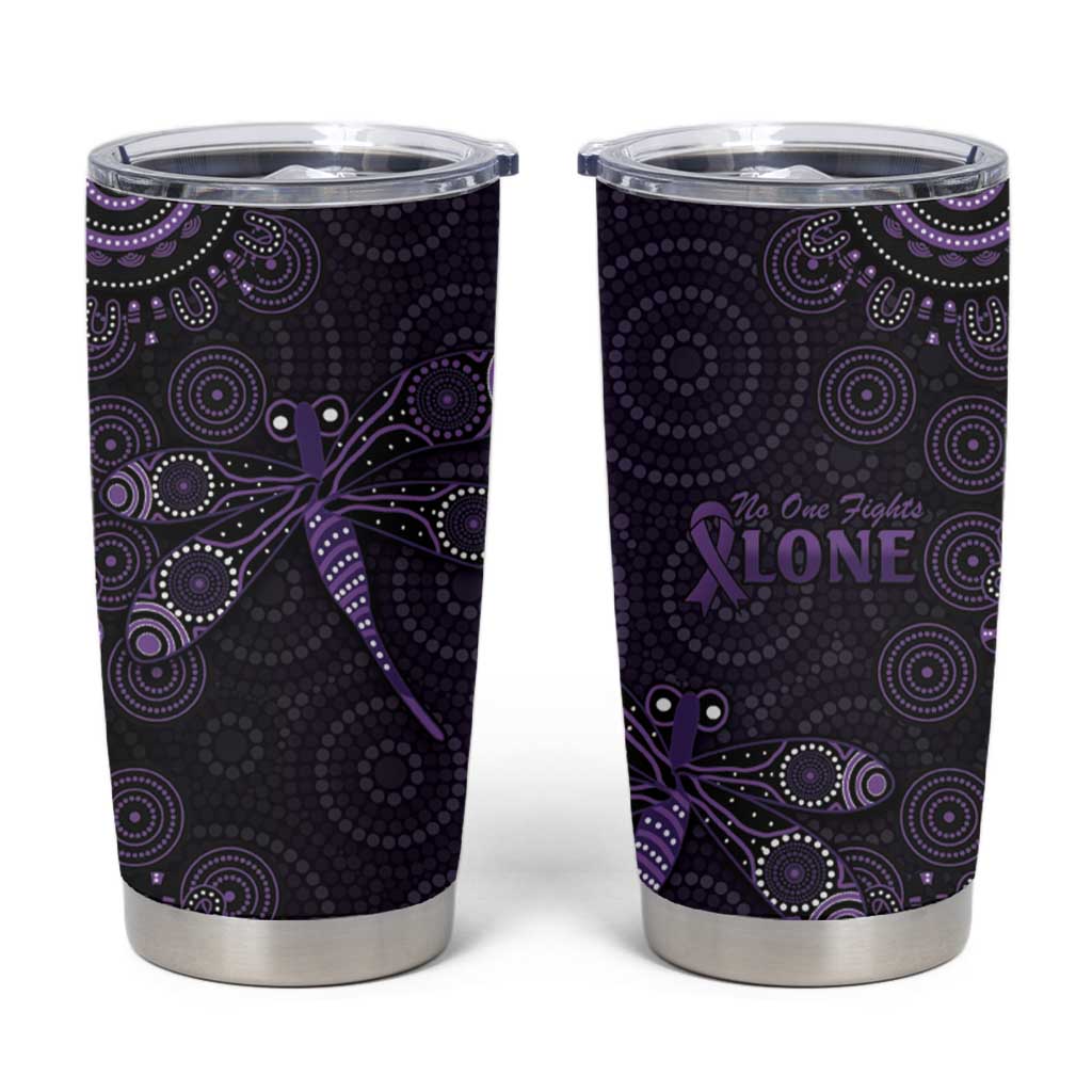 Purple Dragonfly Aboriginal of Hope Tumbler Cup Australian Epilepsy Awareness - Aussie Hoodie