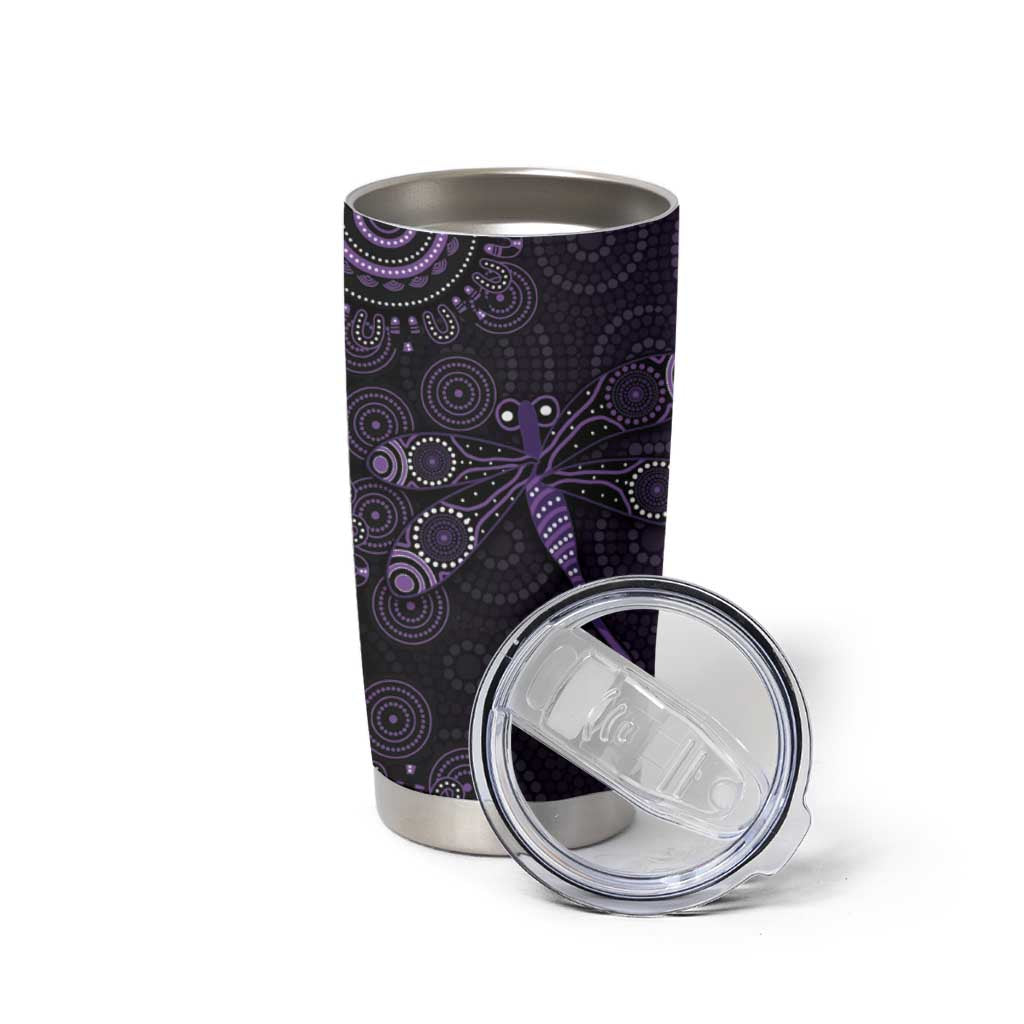 Purple Dragonfly Aboriginal of Hope Tumbler Cup Australian Epilepsy Awareness - Aussie Hoodie