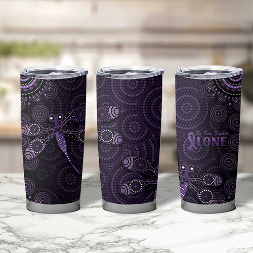 Purple Dragonfly Aboriginal of Hope Tumbler Cup Australian Epilepsy Awareness - Aussie Hoodie