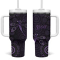 Purple Dragonfly Aboriginal of Hope Tumbler With Handle Australian Epilepsy Awareness - Aussie Hoodie