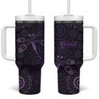 Purple Dragonfly Aboriginal of Hope Tumbler With Handle Australian Epilepsy Awareness - Aussie Hoodie