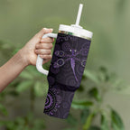 Purple Dragonfly Aboriginal of Hope Tumbler With Handle Australian Epilepsy Awareness - Aussie Hoodie