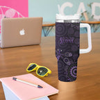 Purple Dragonfly Aboriginal of Hope Tumbler With Handle Australian Epilepsy Awareness - Aussie Hoodie
