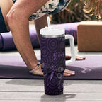 Purple Dragonfly Aboriginal of Hope Tumbler With Handle Australian Epilepsy Awareness - Aussie Hoodie