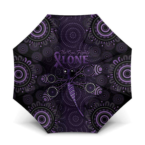 Purple Dragonfly Aboriginal of Hope Umbrella Australian Epilepsy Awareness - Aussie Hoodie