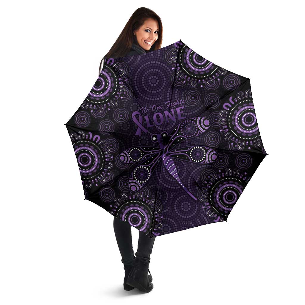 Purple Dragonfly Aboriginal of Hope Umbrella Australian Epilepsy Awareness - Aussie Hoodie