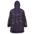 Purple Dragonfly Aboriginal of Hope Wearable Blanket Hoodie Australian Epilepsy Awareness - Aussie Hoodie