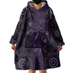 Purple Dragonfly Aboriginal of Hope Wearable Blanket Hoodie Australian Epilepsy Awareness - Aussie Hoodie
