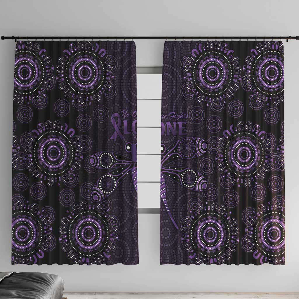 Purple Dragonfly Aboriginal of Hope Window Curtain Australian Epilepsy Awareness - Aussie Hoodie