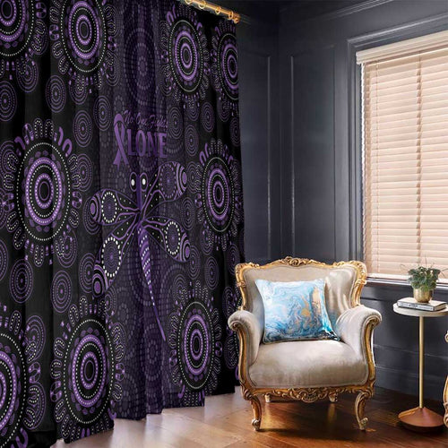 Purple Dragonfly Aboriginal of Hope Window Curtain Australian Epilepsy Awareness - Aussie Hoodie
