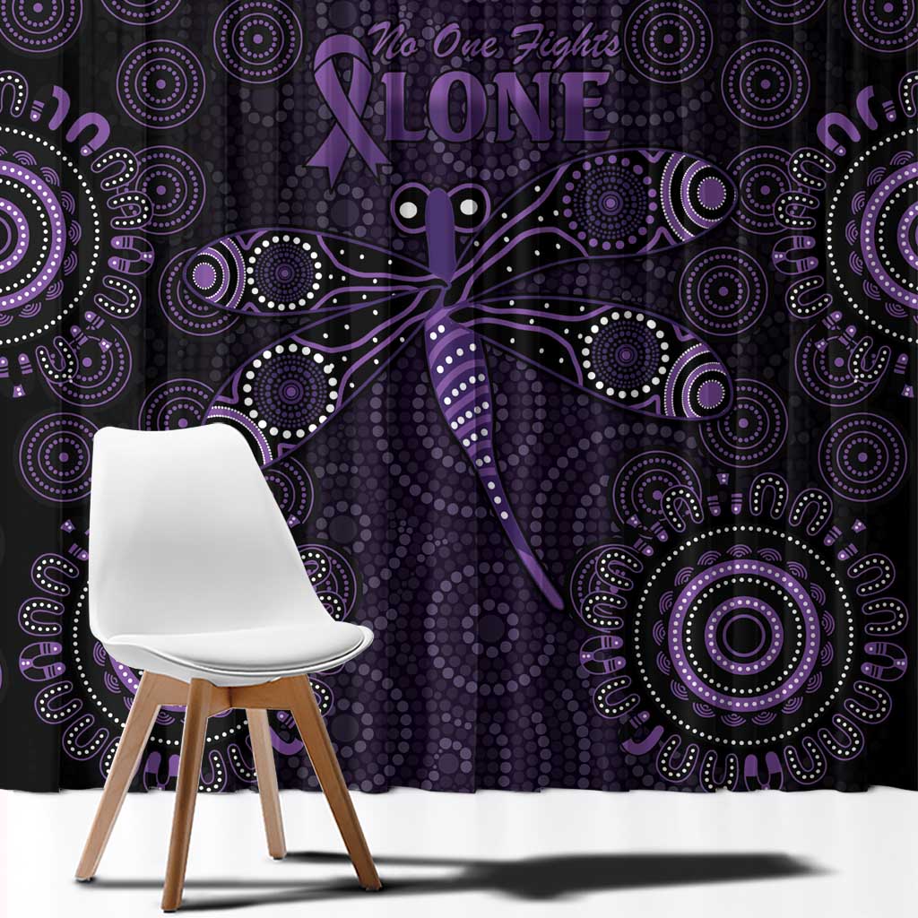 Purple Dragonfly Aboriginal of Hope Window Curtain Australian Epilepsy Awareness - Aussie Hoodie