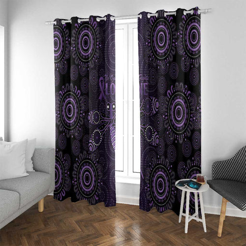 Purple Dragonfly Aboriginal of Hope Window Curtain Australian Epilepsy Awareness - Aussie Hoodie
