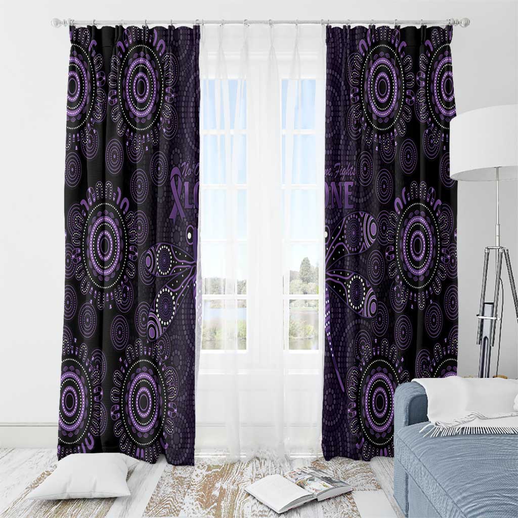 Purple Dragonfly Aboriginal of Hope Window Curtain Australian Epilepsy Awareness - Aussie Hoodie