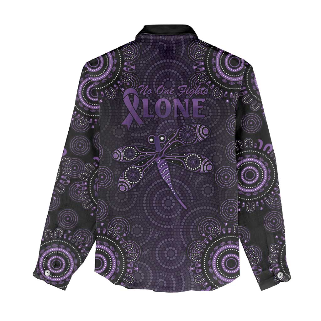 Purple Dragonfly Aboriginal of Hope Women Casual Shirt Australian Epilepsy Awareness - Aussie Hoodie