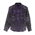 Purple Dragonfly Aboriginal of Hope Women Casual Shirt Australian Epilepsy Awareness - Aussie Hoodie