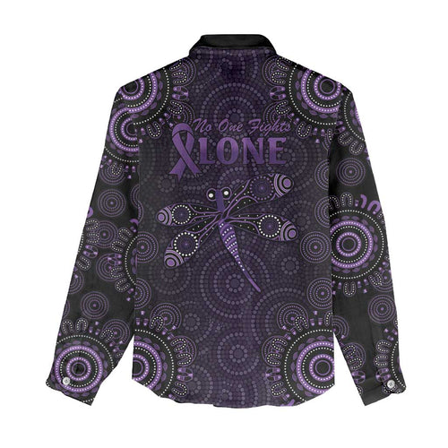 Purple Dragonfly Aboriginal of Hope Women Casual Shirt Australian Epilepsy Awareness - Aussie Hoodie