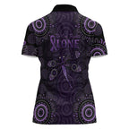 Purple Dragonfly Aboriginal of Hope Women Polo Shirt Australian Epilepsy Awareness - Aussie Hoodie