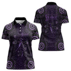 Purple Dragonfly Aboriginal of Hope Women Polo Shirt Australian Epilepsy Awareness - Aussie Hoodie