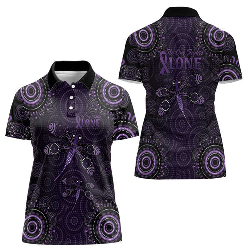 Purple Dragonfly Aboriginal of Hope Women Polo Shirt Australian Epilepsy Awareness - Aussie Hoodie
