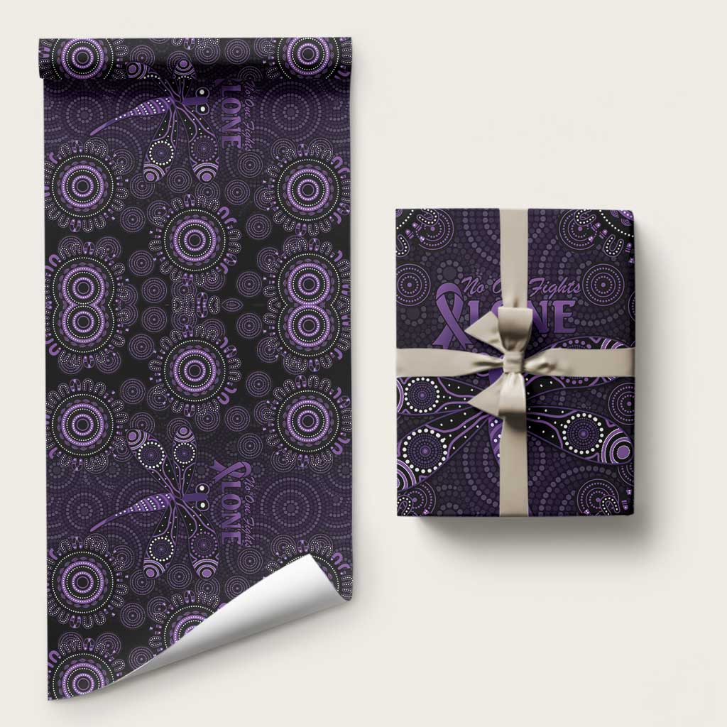 Purple Dragonfly Aboriginal of Hope Wrapping Paper Australian Epilepsy Awareness - Aussie Hoodie