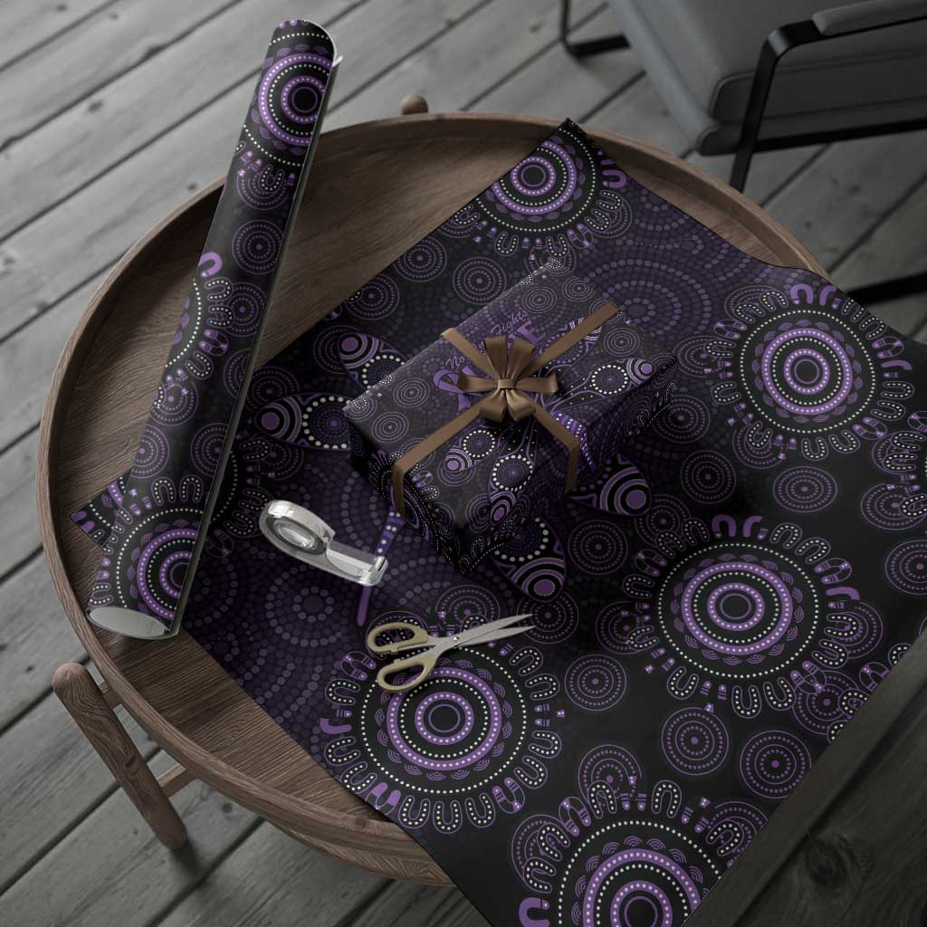 Purple Dragonfly Aboriginal of Hope Wrapping Paper Australian Epilepsy Awareness - Aussie Hoodie