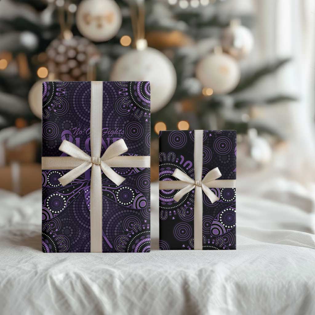 Purple Dragonfly Aboriginal of Hope Wrapping Paper Australian Epilepsy Awareness - Aussie Hoodie