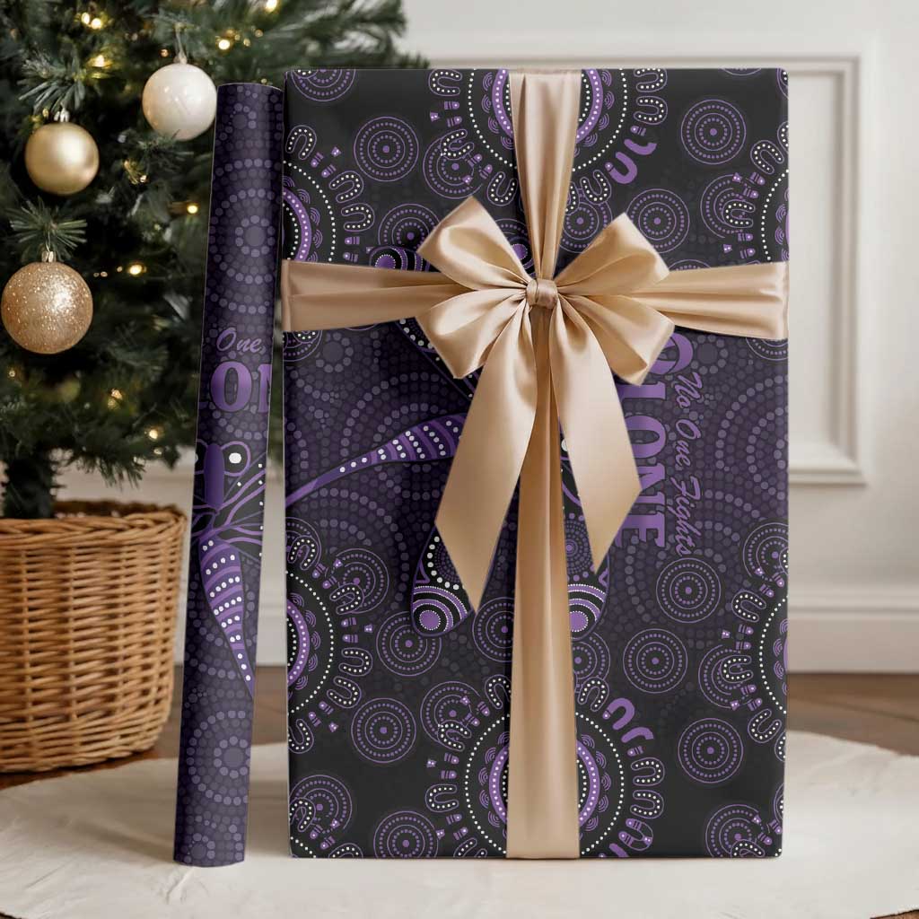 Purple Dragonfly Aboriginal of Hope Wrapping Paper Australian Epilepsy Awareness - Aussie Hoodie