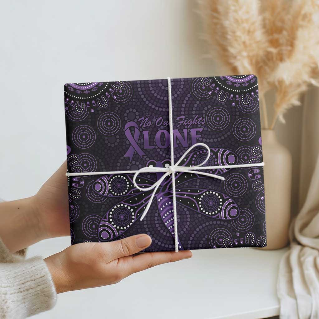 Purple Dragonfly Aboriginal of Hope Wrapping Paper Australian Epilepsy Awareness - Aussie Hoodie