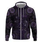Purple Dragonfly Aboriginal of Hope Zip Hoodie Australian Epilepsy Awareness - Aussie Hoodie