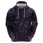 Purple Dragonfly Aboriginal of Hope Zip Hoodie Australian Epilepsy Awareness - Aussie Hoodie