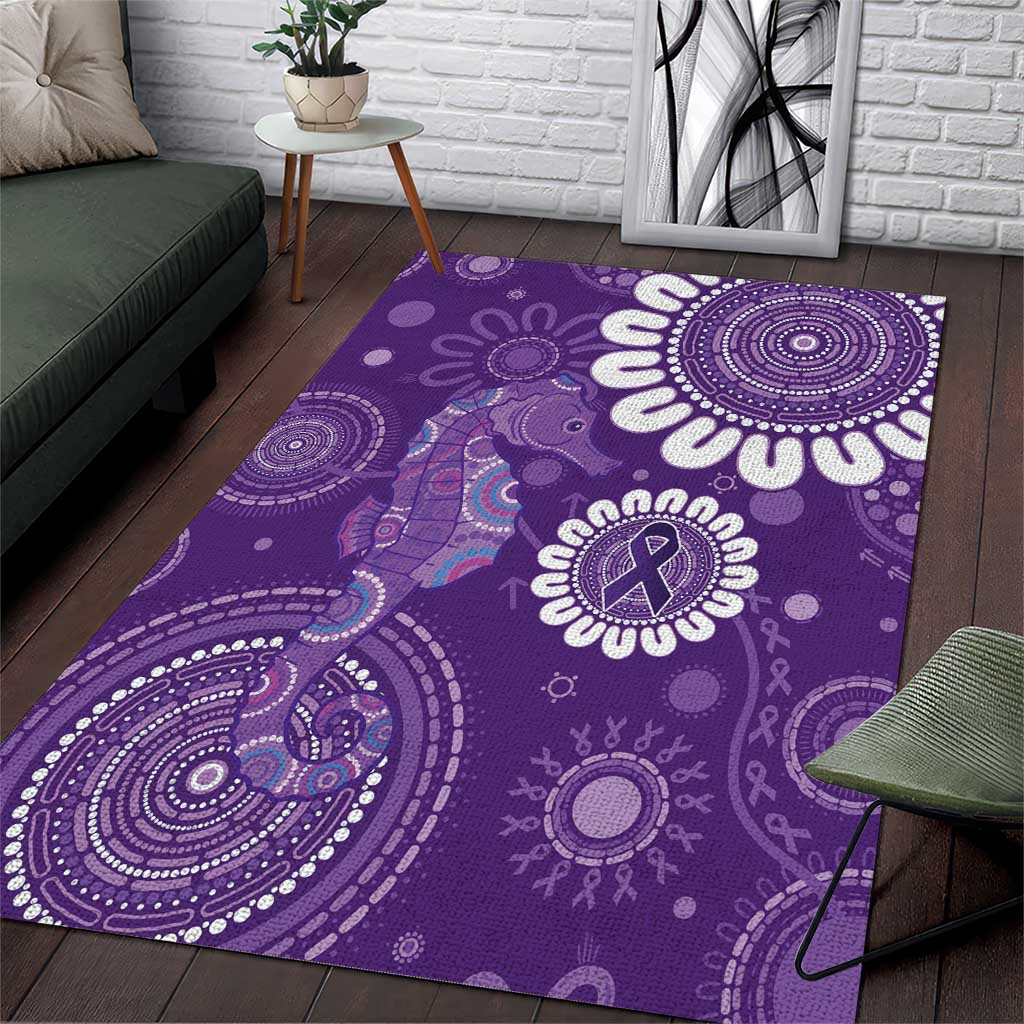 Sea Horse Australia Epilepsy Awareness Area Rug - Aussie Hoodie