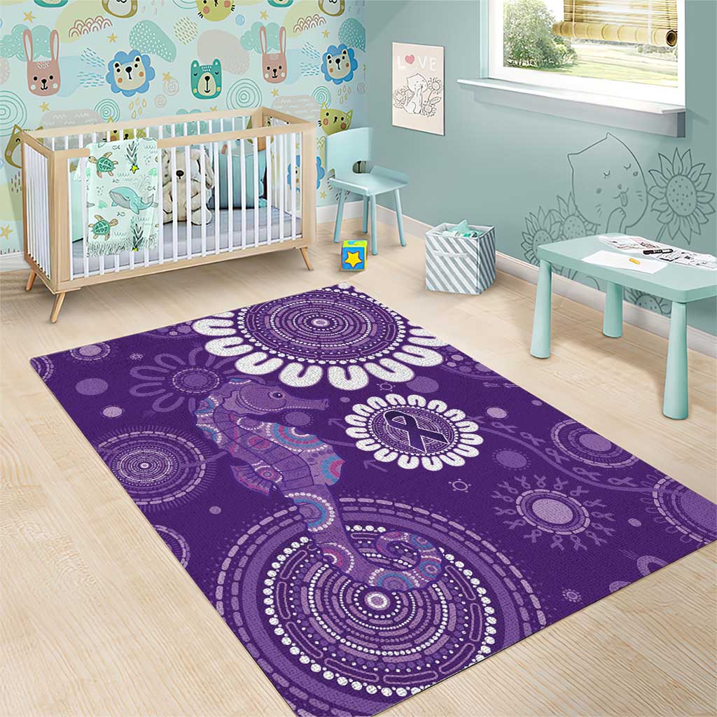 Sea Horse Australia Epilepsy Awareness Area Rug - Aussie Hoodie