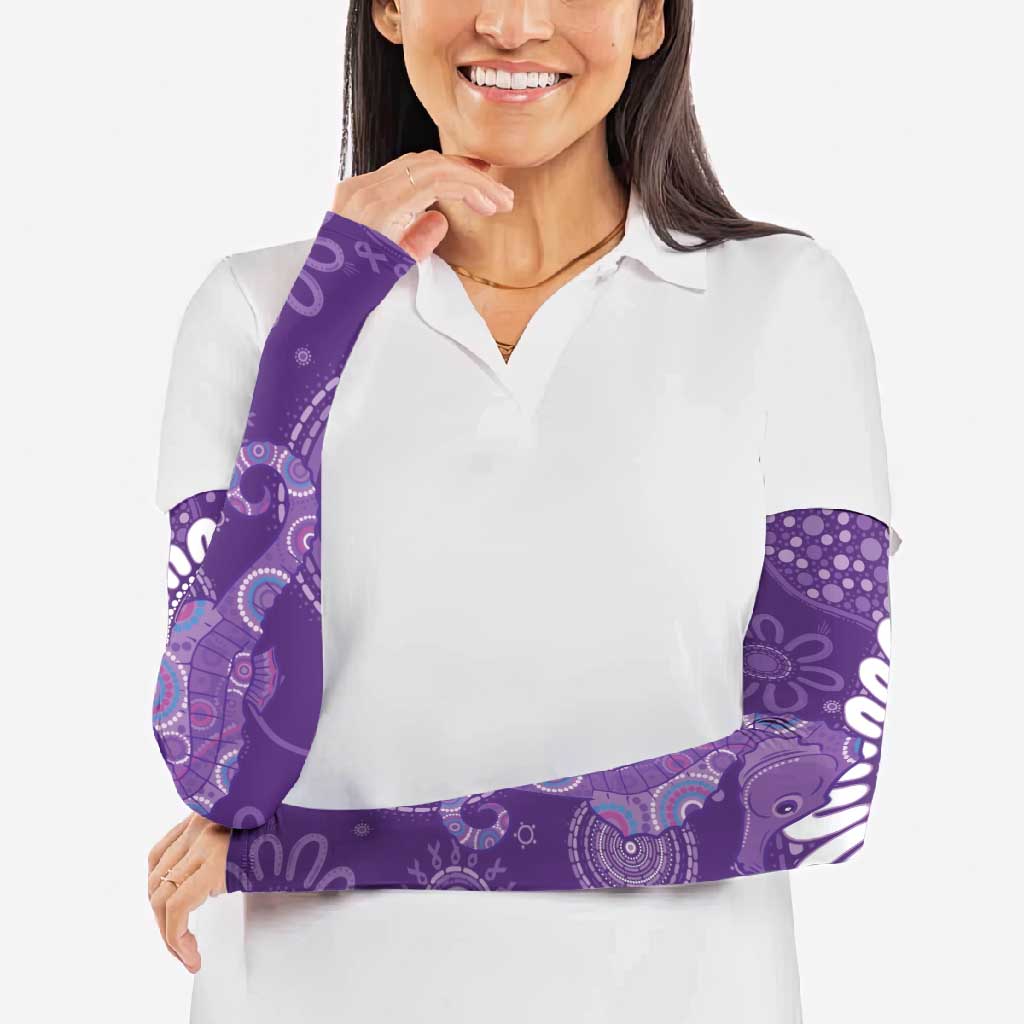 Sea Horse Australia Epilepsy Awareness Arm Sleeves - Aussie Hoodie