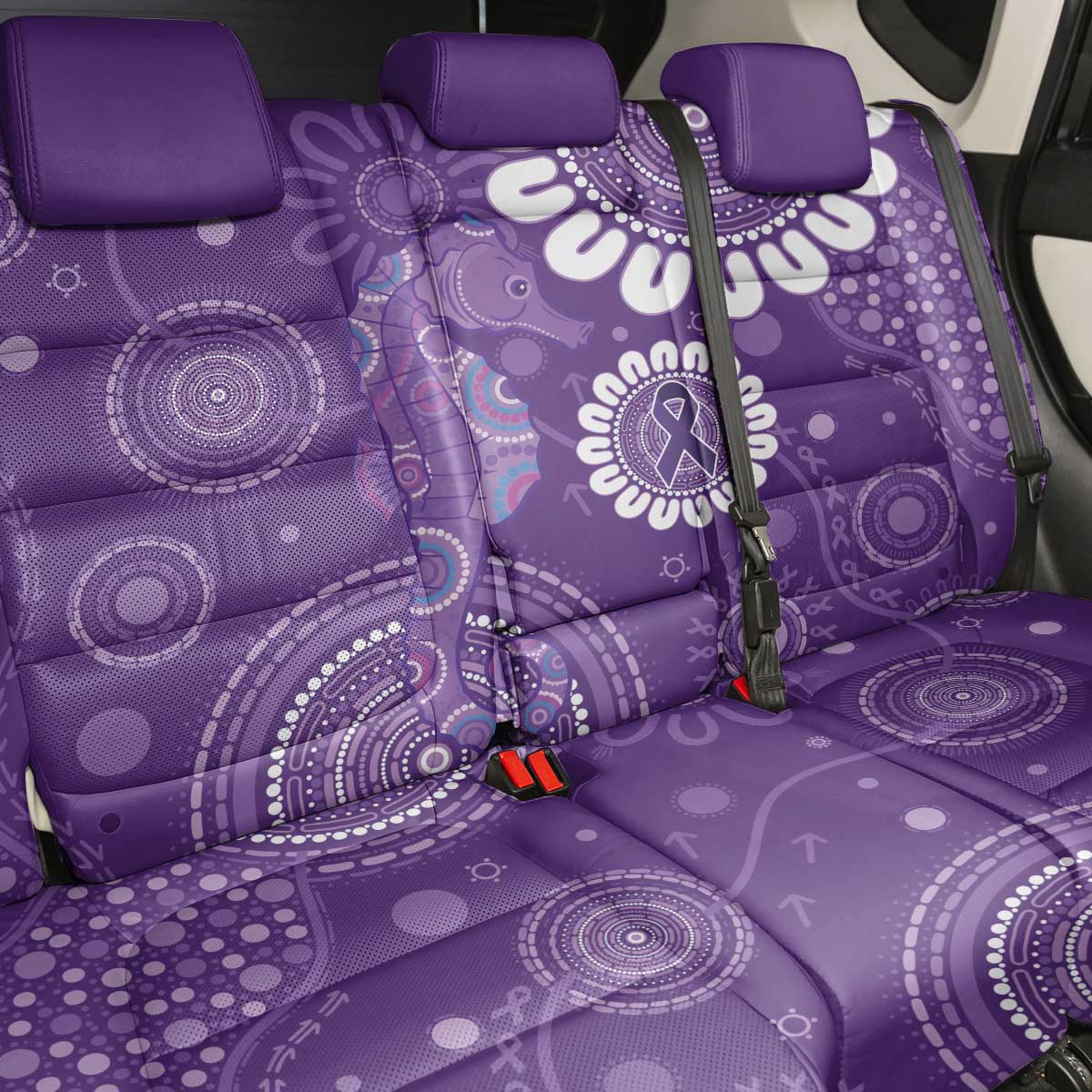 Sea Horse Australia Epilepsy Awareness Back Car Seat Cover - Aussie Hoodie