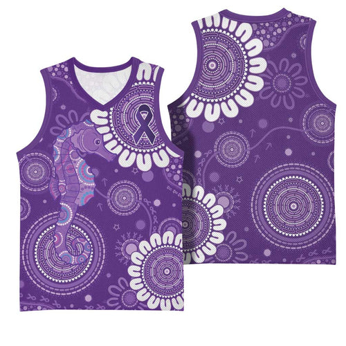 Sea Horse Australia Epilepsy Awareness Basketball Jersey - Aussie Hoodie