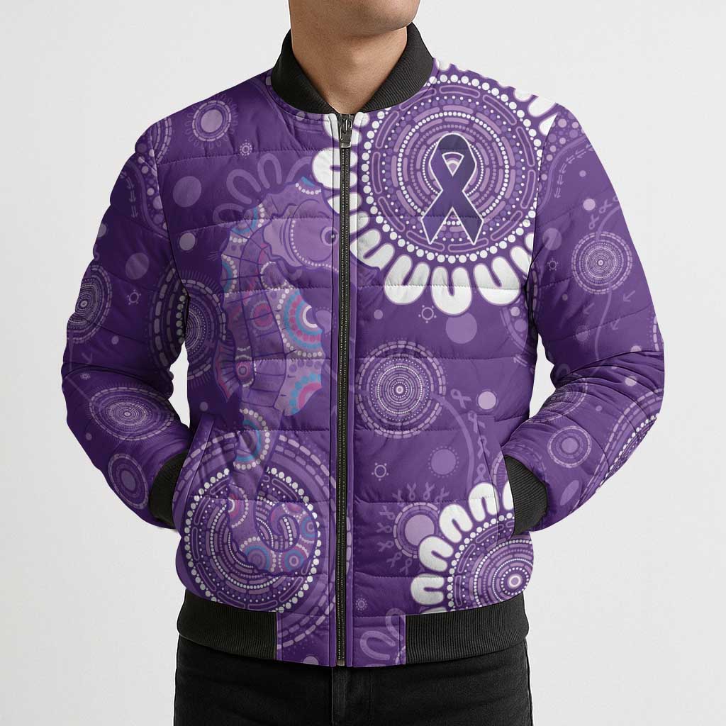 Sea Horse Australia Epilepsy Awareness Bomber Puffer Jacket - Aussie Hoodie