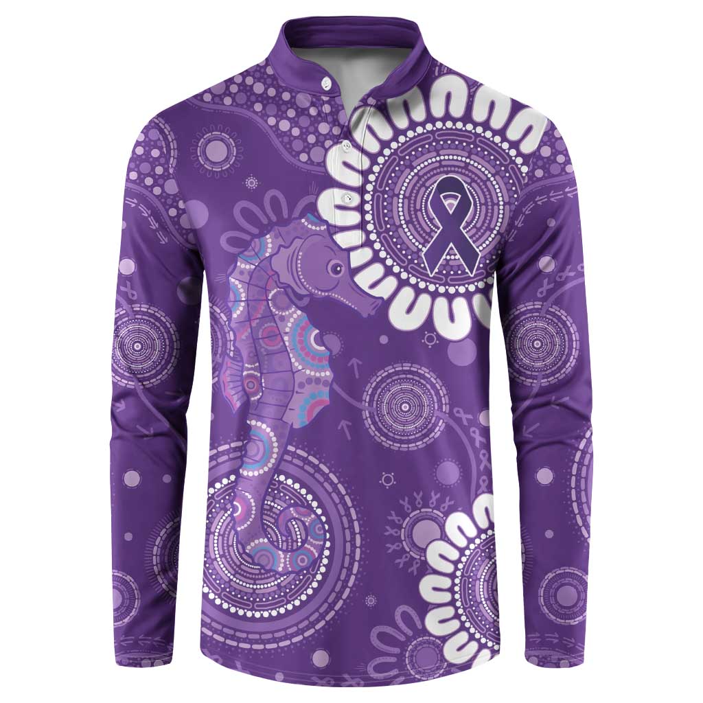 Sea Horse Australia Epilepsy Awareness Button Sweatshirt - Aussie Hoodie