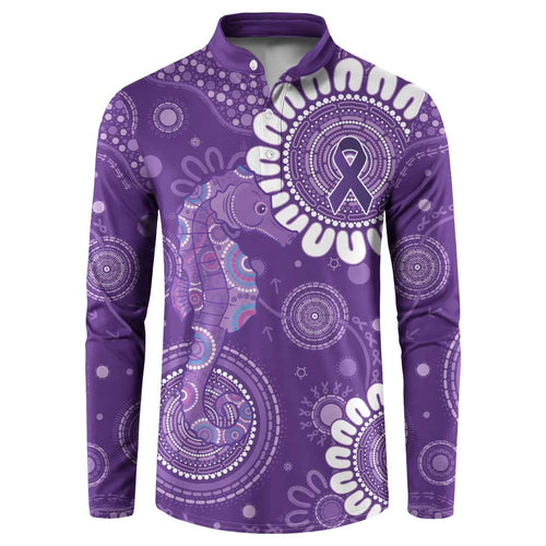 Sea Horse Australia Epilepsy Awareness Button Sweatshirt - Aussie Hoodie