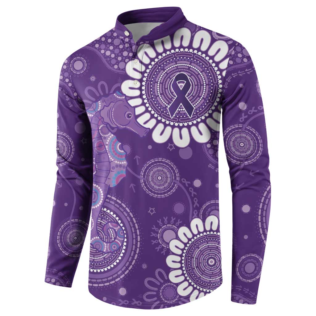 Sea Horse Australia Epilepsy Awareness Button Sweatshirt - Aussie Hoodie