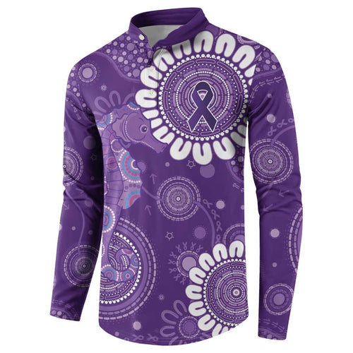 Sea Horse Australia Epilepsy Awareness Button Sweatshirt - Aussie Hoodie