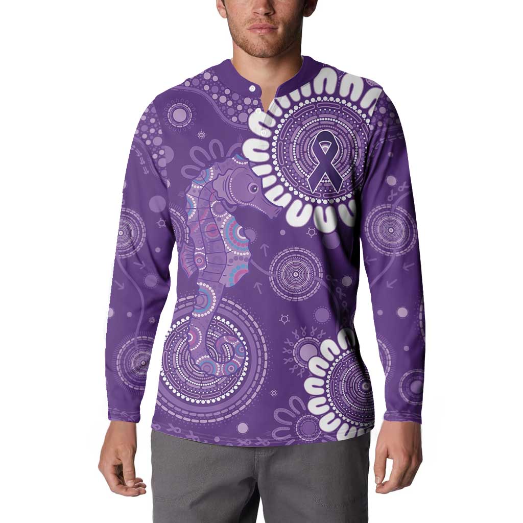 Sea Horse Australia Epilepsy Awareness Button Sweatshirt - Aussie Hoodie