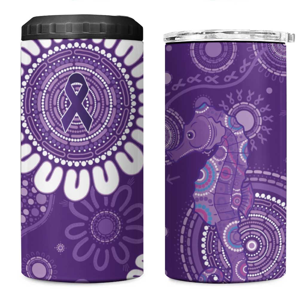 Sea Horse Australia Epilepsy Awareness 4 in 1 Can Cooler Tumbler - Aussie Hoodie