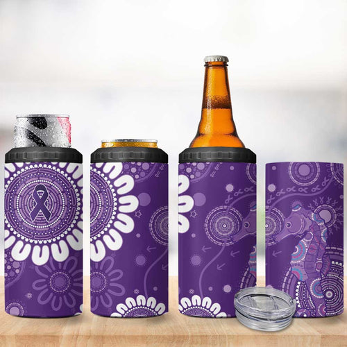 Sea Horse Australia Epilepsy Awareness 4 in 1 Can Cooler Tumbler - Aussie Hoodie