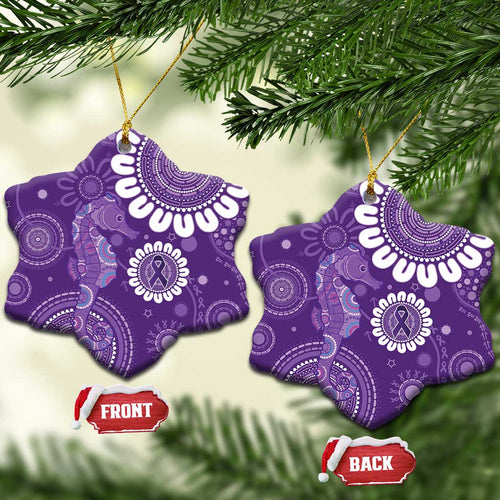 Sea Horse Australia Epilepsy Awareness Ceramic Ornament - Aussie Hoodie