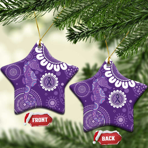 Sea Horse Australia Epilepsy Awareness Ceramic Ornament - Aussie Hoodie