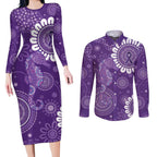 Sea Horse Australia Epilepsy Awareness Couples Matching Long Sleeve Bodycon Dress and Long Sleeve Button Shirt - Aussie Hoodie