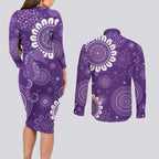 Sea Horse Australia Epilepsy Awareness Couples Matching Long Sleeve Bodycon Dress and Long Sleeve Button Shirt - Aussie Hoodie