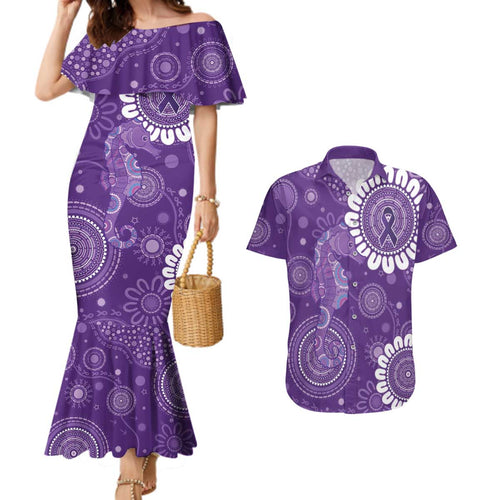 Sea Horse Australia Epilepsy Awareness Couples Matching Mermaid Dress and Hawaiian Shirt - Aussie Hoodie