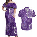 Sea Horse Australia Epilepsy Awareness Couples Matching Off Shoulder Maxi Dress and Hawaiian Shirt - Aussie Hoodie
