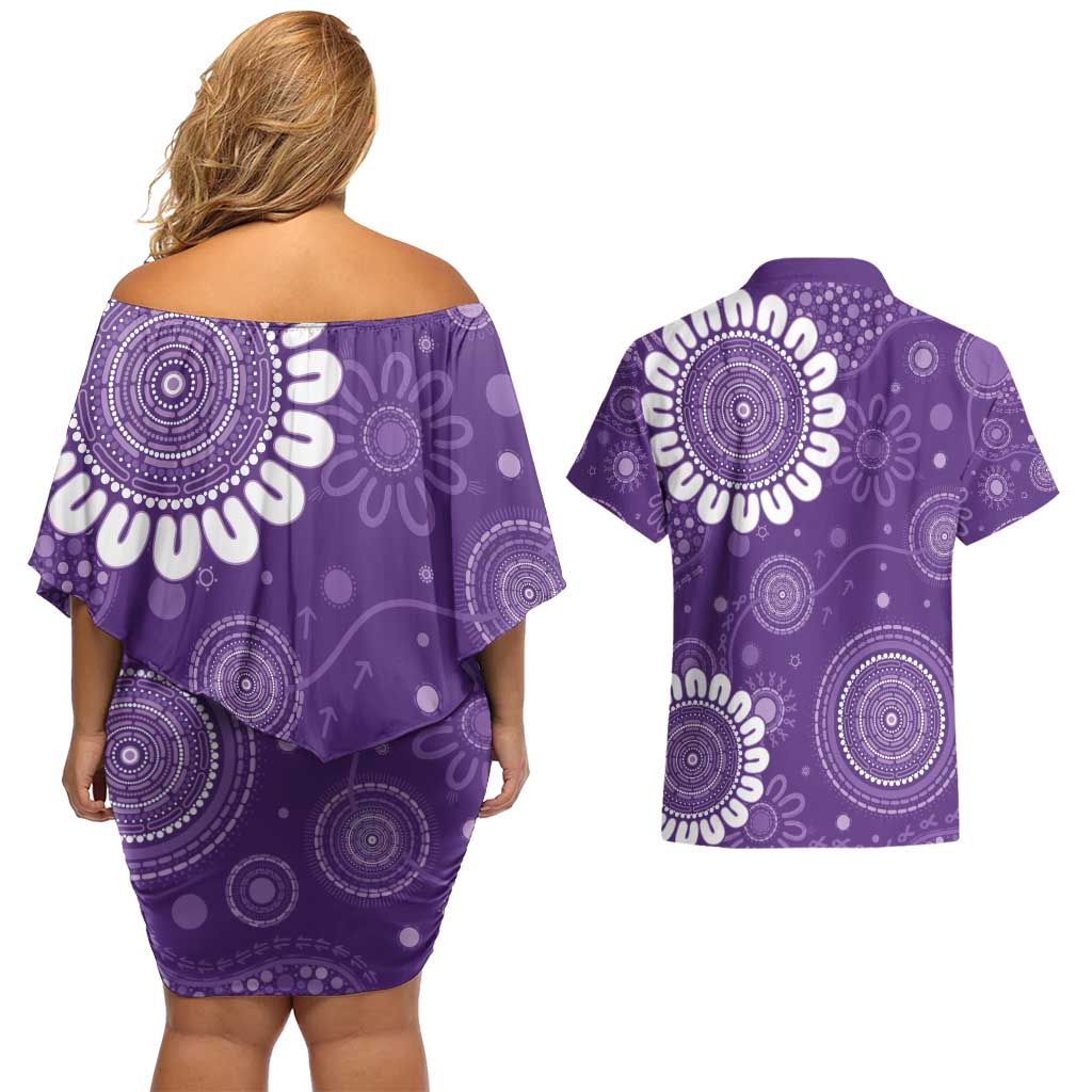 Sea Horse Australia Epilepsy Awareness Couples Matching Off Shoulder Short Dress and Hawaiian Shirt - Aussie Hoodie